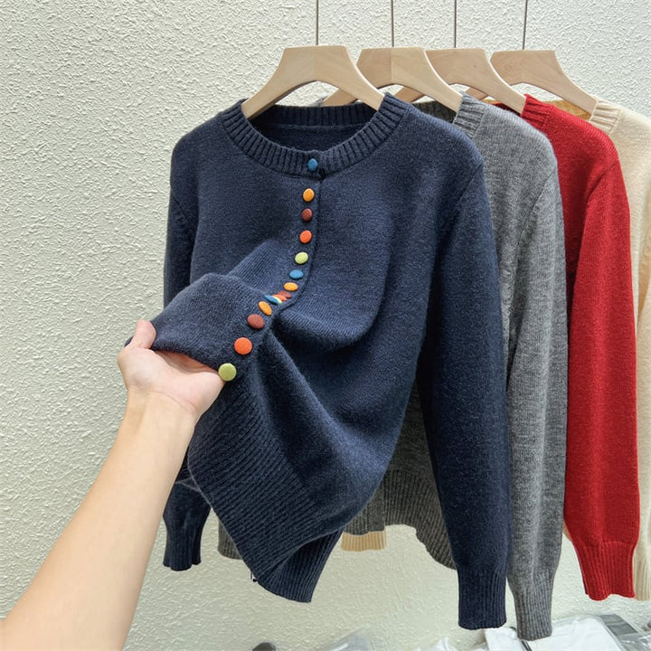 【outer】ボーダー柄デザインニットカーデ　M26814