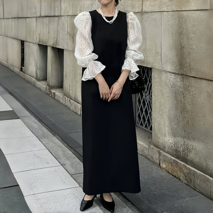 【dress】チュールコンビワンピース　M29875