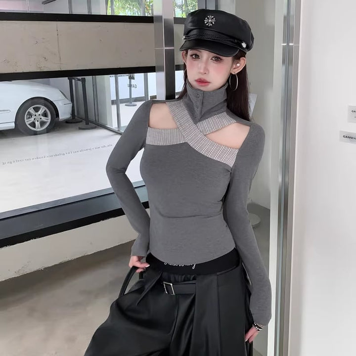 【tops】フロントカットトップス Q8076