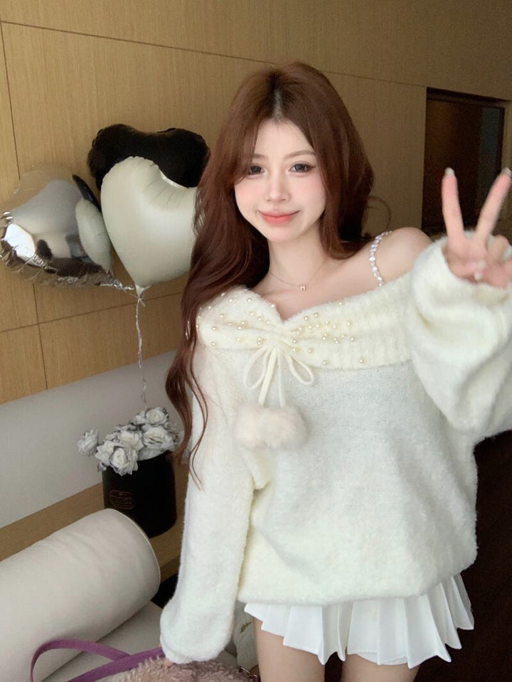 【tops】パールニットセーター　M27064