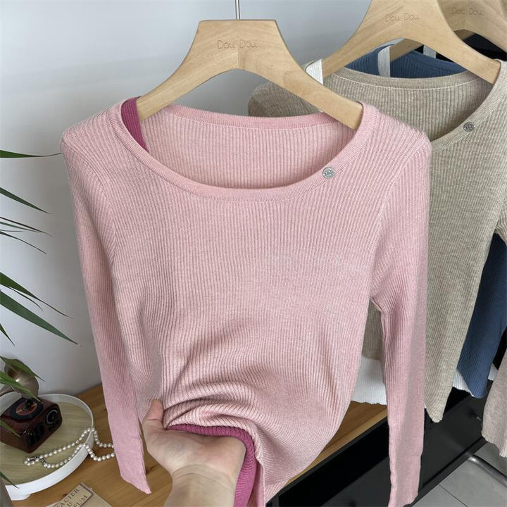 【tops】切り替えニットトップス　M26510