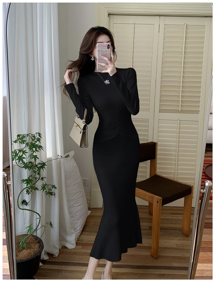 【dress】マーメイドニットワンピース　M25367