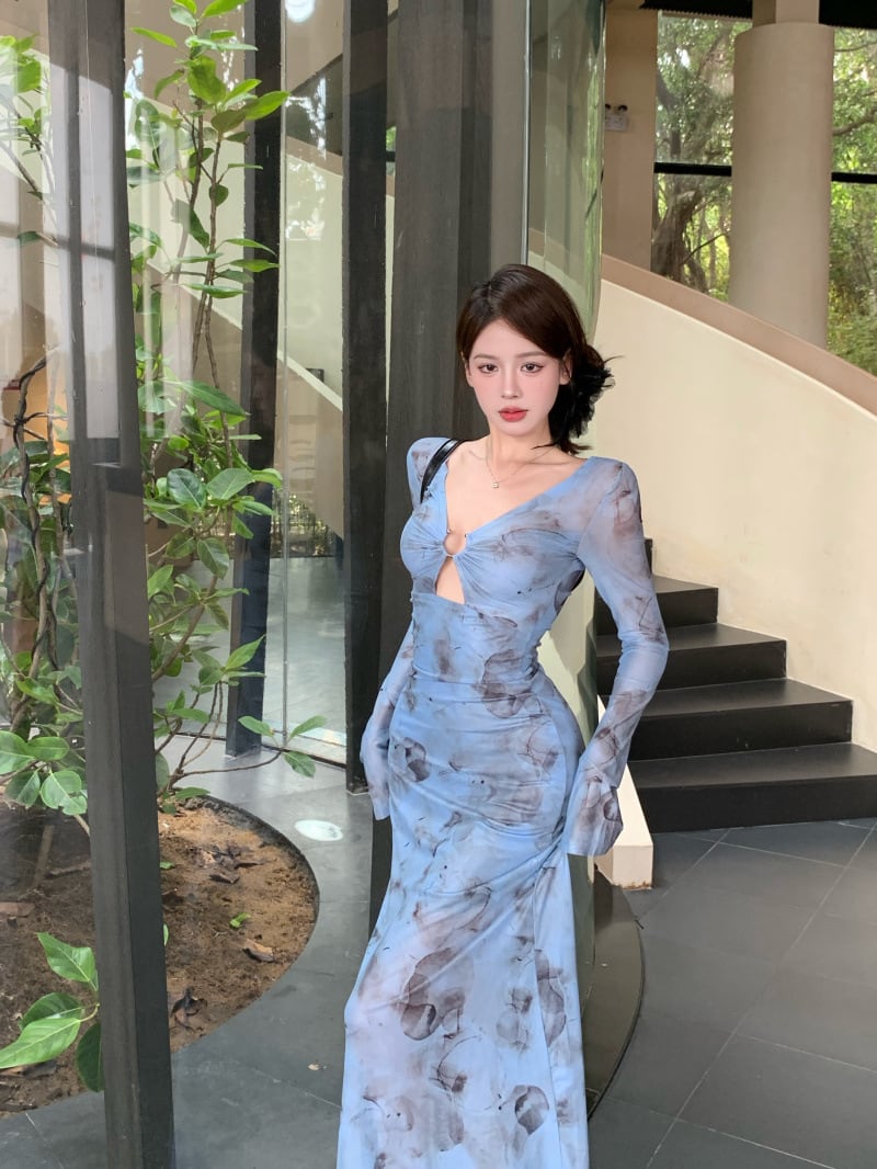 【dress】プリントワンピース　M25654