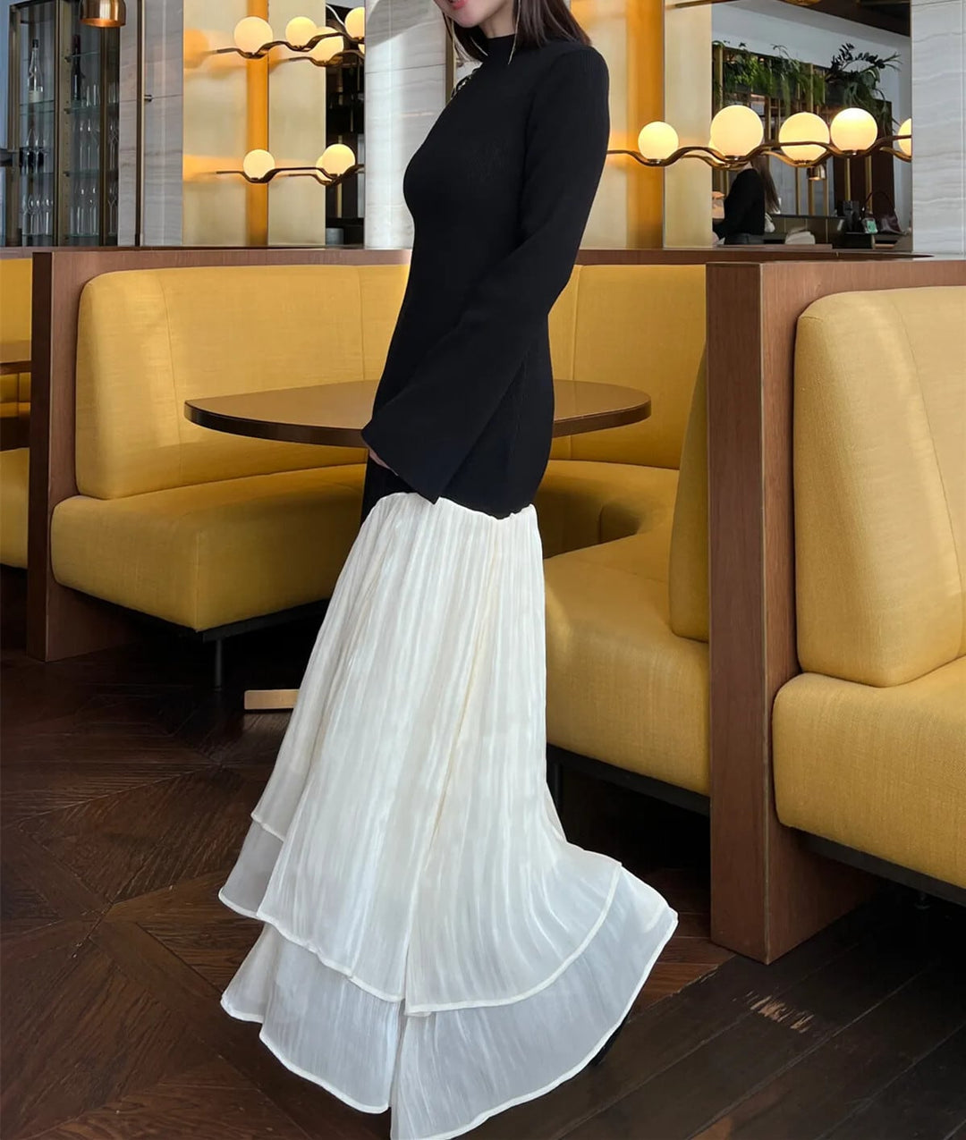 【dress】ドッキングニットワンピース　N2894