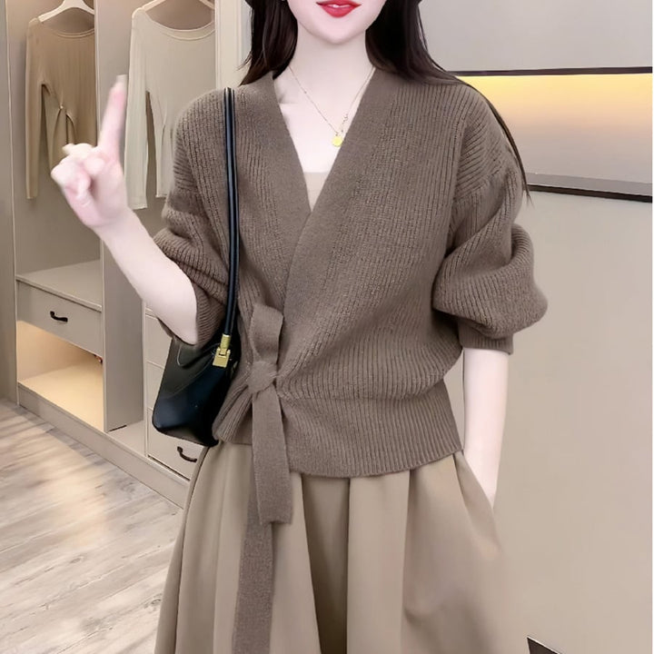【tops】カシュクールニットセーター　M17866