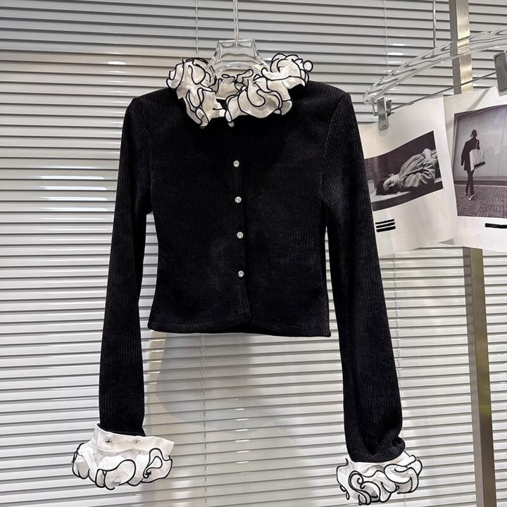 【outer】シフォンフレアドッキングコーデュロイコート Q7347
