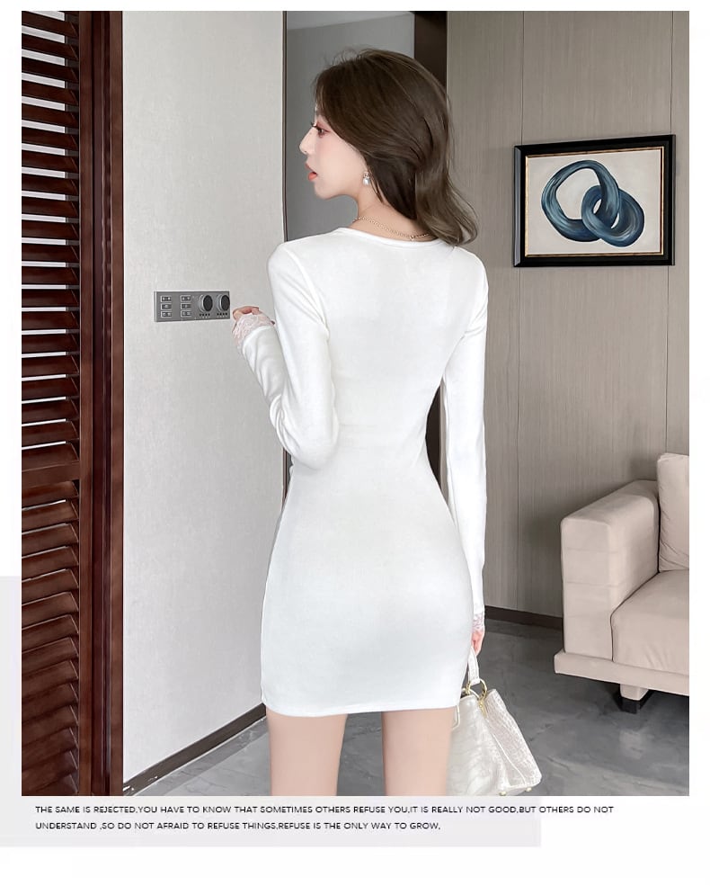 【dress】レース切り替えワンピース　M27426