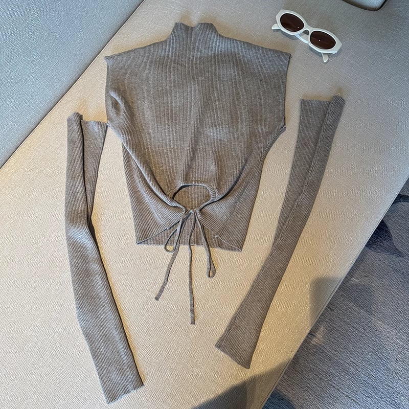 【tops】蝶ニットトップスアームカバー付き　M18077