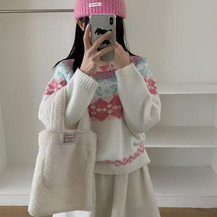 【tops】ジャカードニットセーター　M27801
