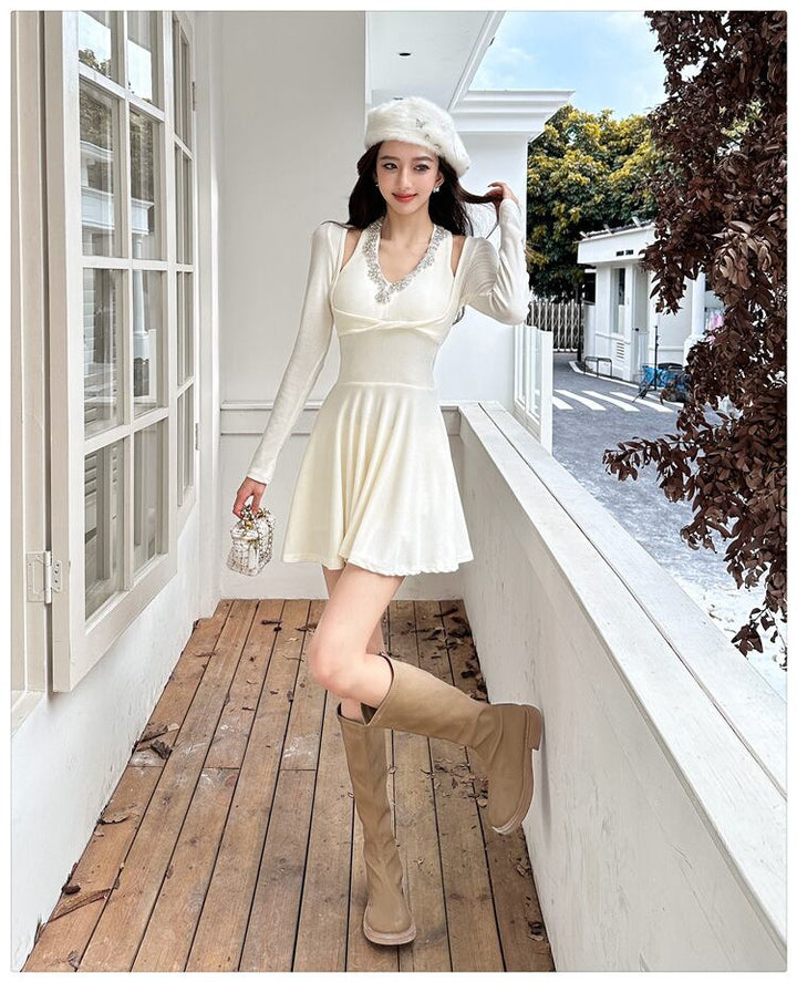 【dress】ビジューデートワンピース　M27418