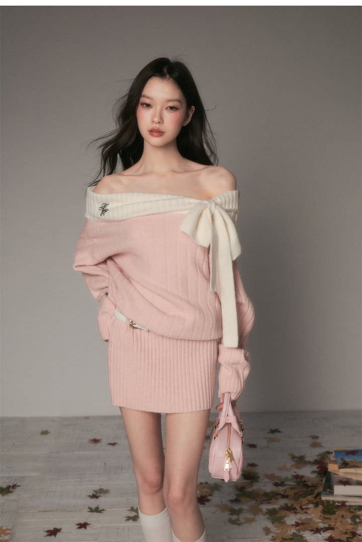 【dress】オフショルリボンミニワンピース　N3482