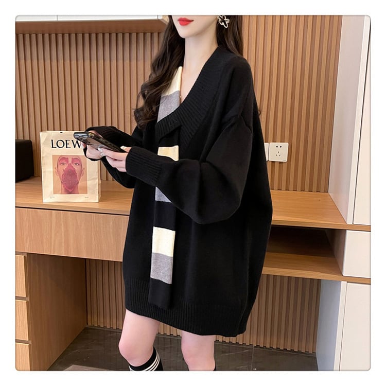 【tops】ドッキングニットセーター　M19326