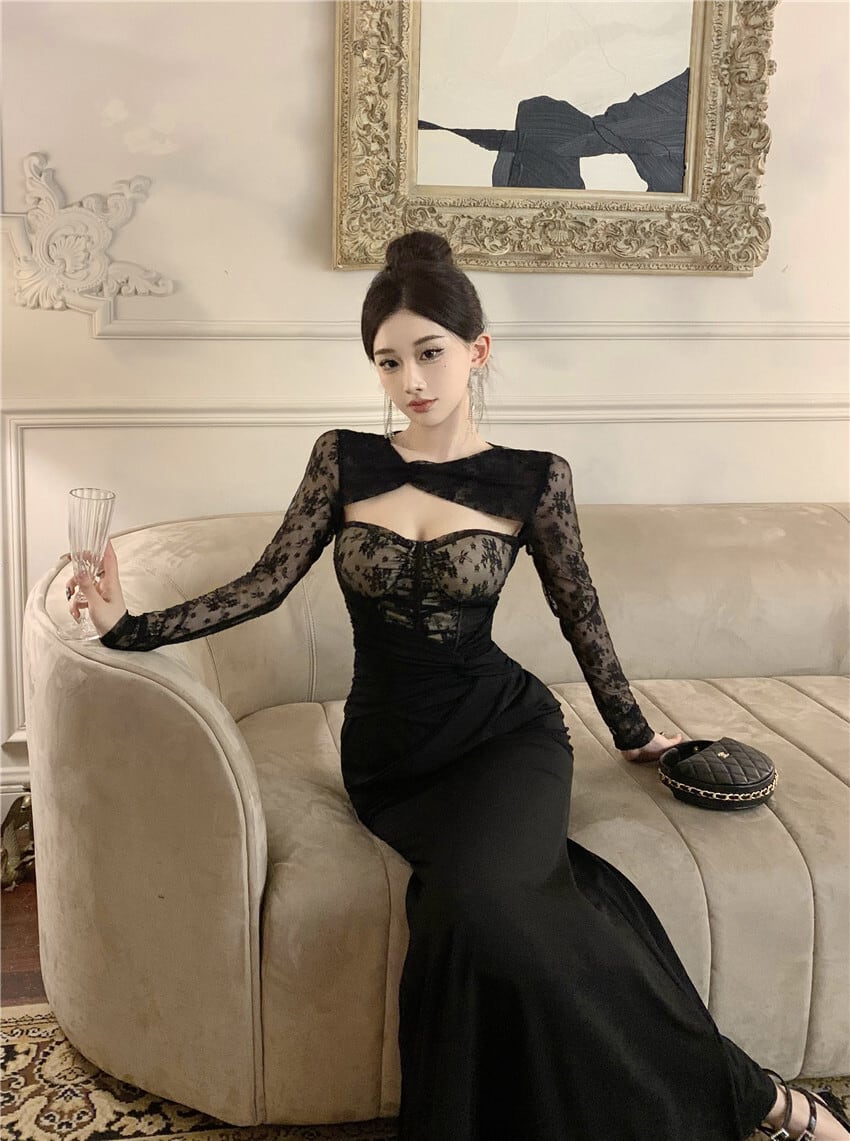 【dress】レースマーメイドワンピース　M26501