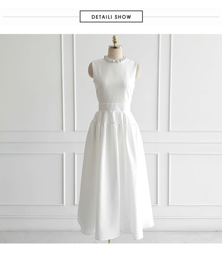 【dress】パールノースリーブワンピース　M24284