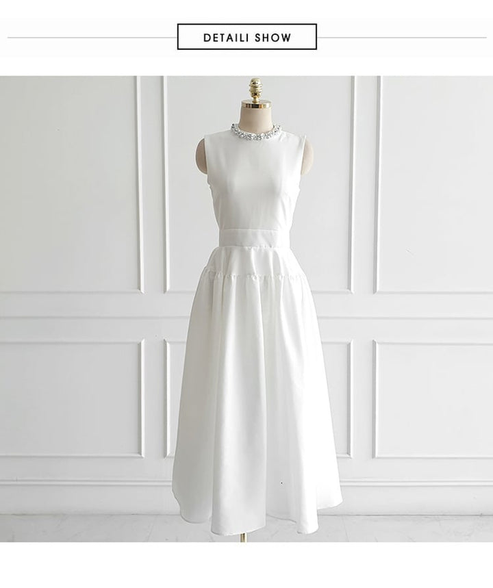 【dress】パールノースリーブワンピース　M24284