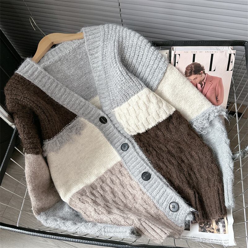 【outer】ドッキングニットカーデ　M18625
