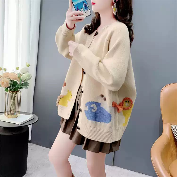 【outer】ジャカードニットカーデ　M27045