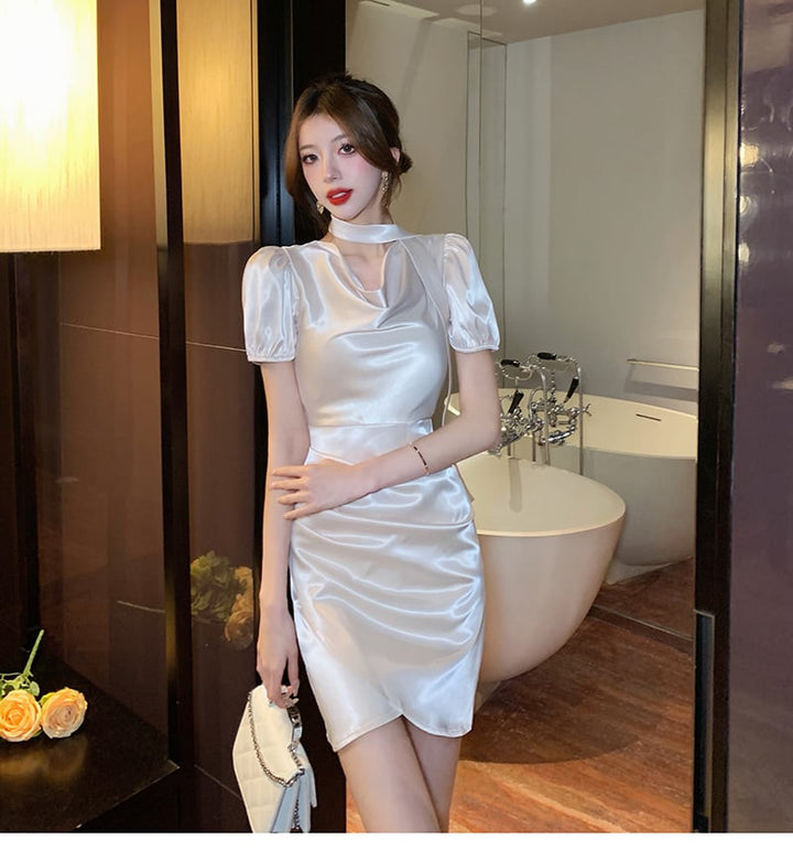 【dress】細身効果抜群♪エレガントデートワンピース　M17355