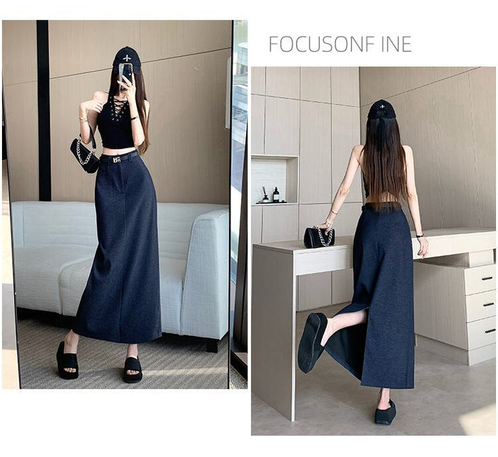 【bottoms】ハイウエストロング丈スカート　M29563