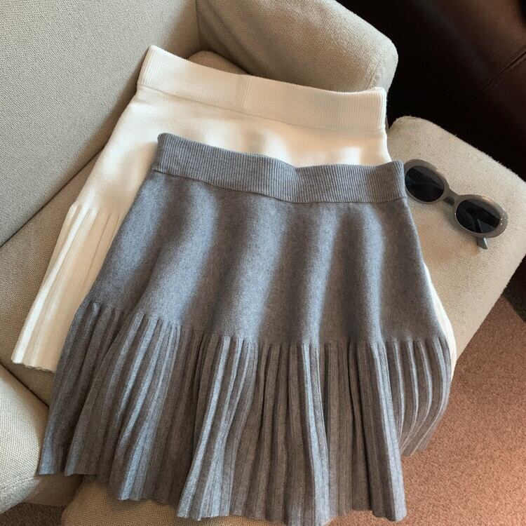 【bottoms】プリーツニットスカート　M26614