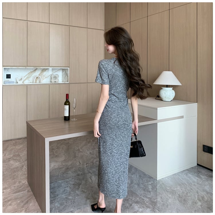 【dress】人気を独占中 ファッションスリットワンピース　M16889