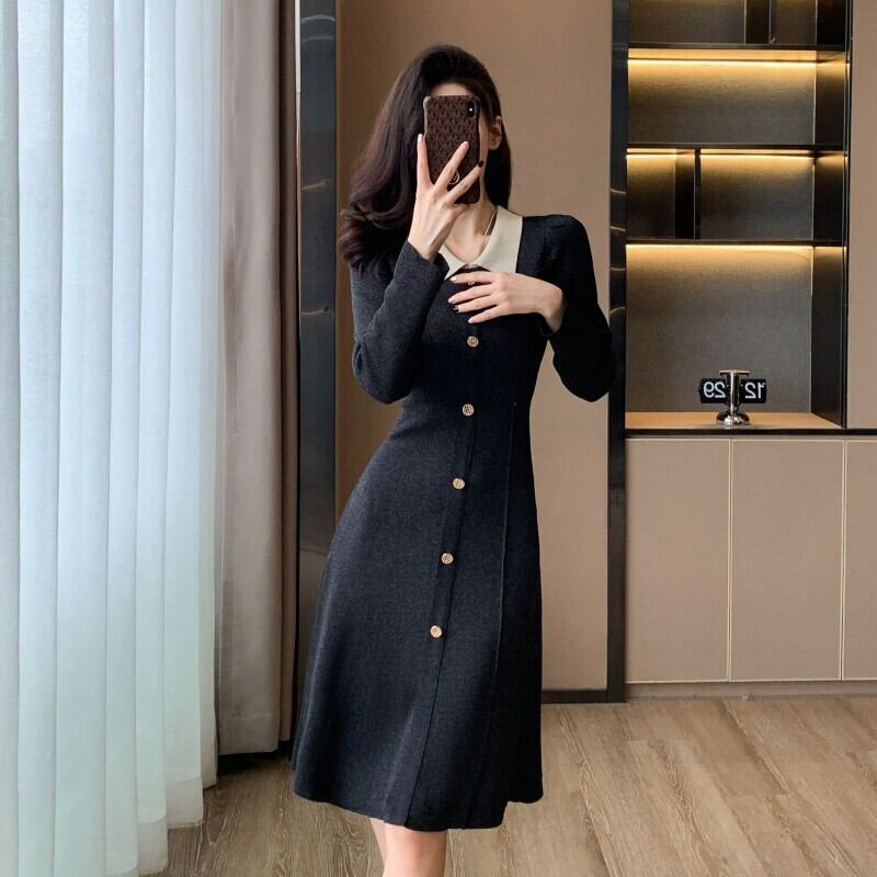 【dress】POLOネックニットワンピース　M18763