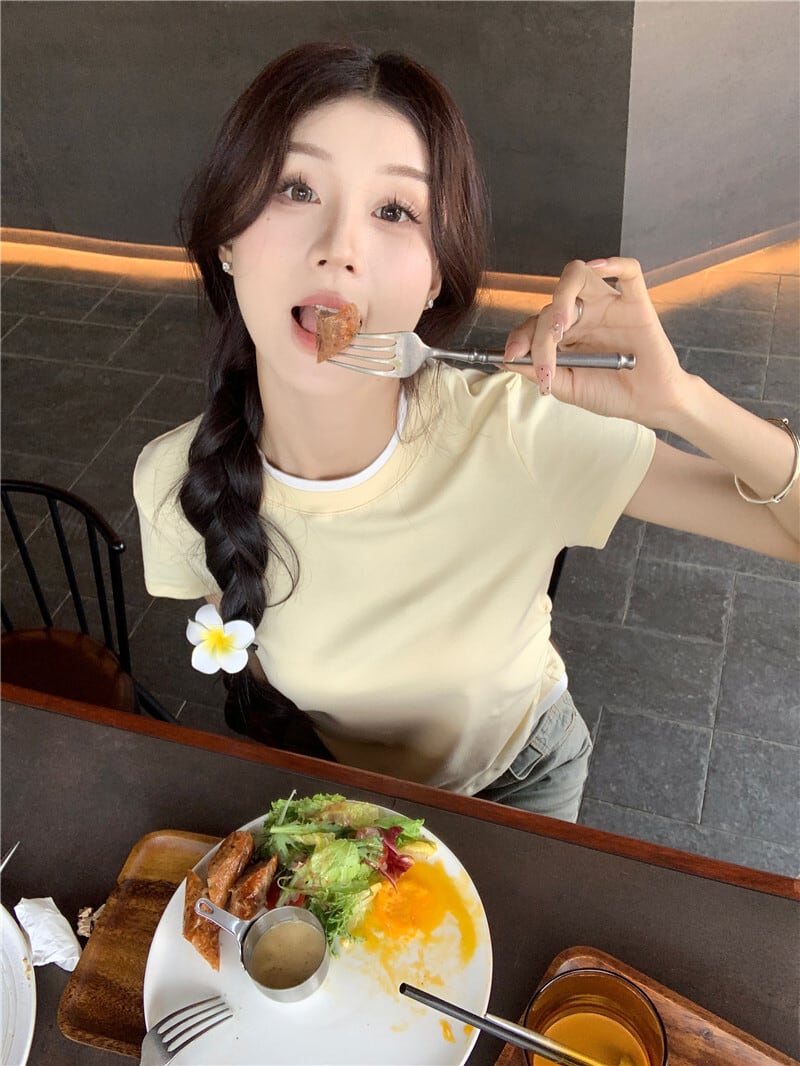 【tops】切り替えTシャツ　M25122