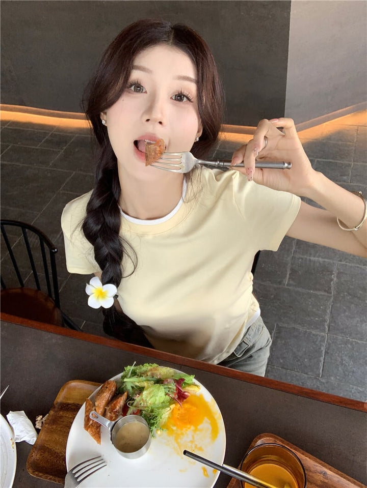 【tops】切り替えTシャツ　M25122
