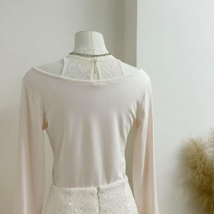 【tops】レースドッキングトップス Q7635