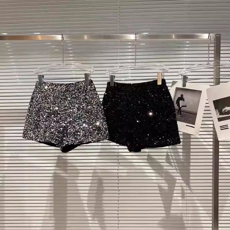 【bottoms】スパンコール付きショートパンツ Q7748
