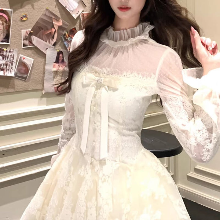 【dress】フレアレースワンピース Q7800