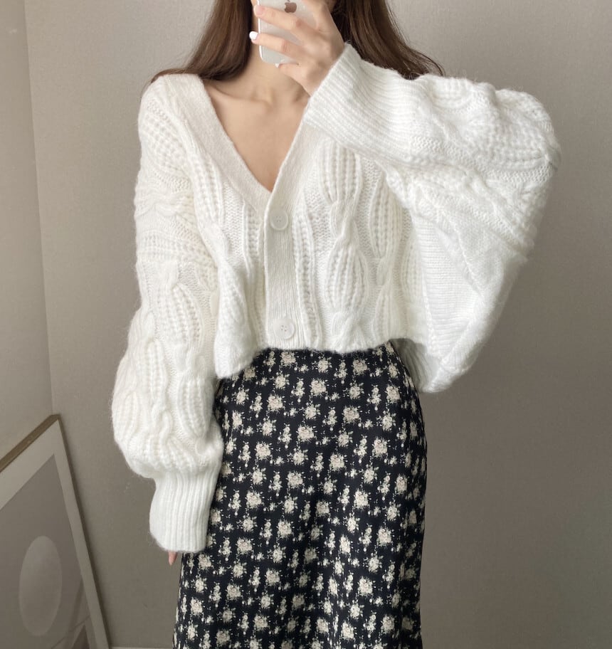 【outer】Vネックニットカーデ　M26658