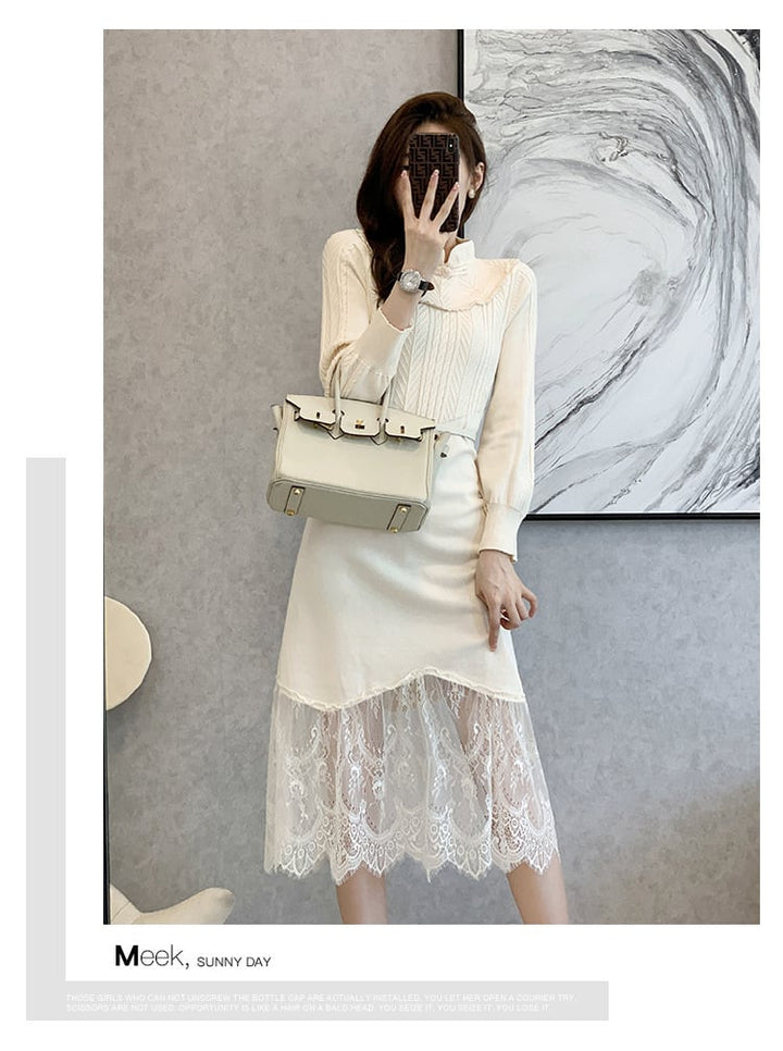 【dress】ドッキングニットワンピース　M26254