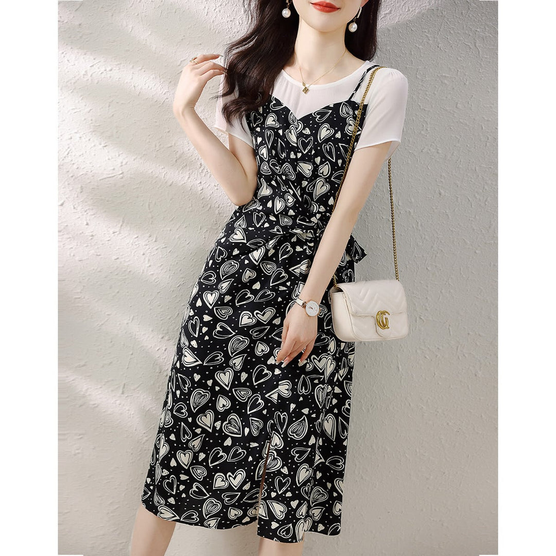 【dress】女子力アップエレガント切り替えデートワンピース　M16833