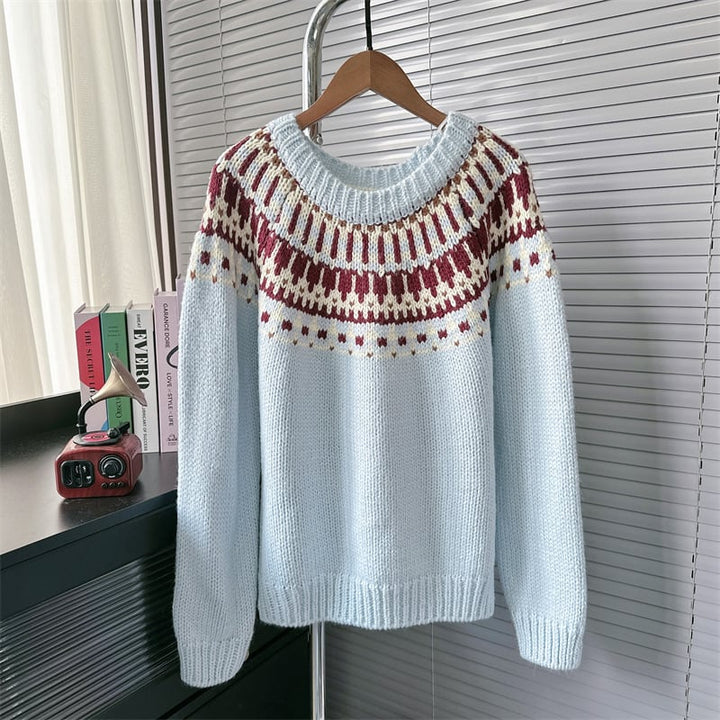 【tops】ジャカードニットセーター　M26465