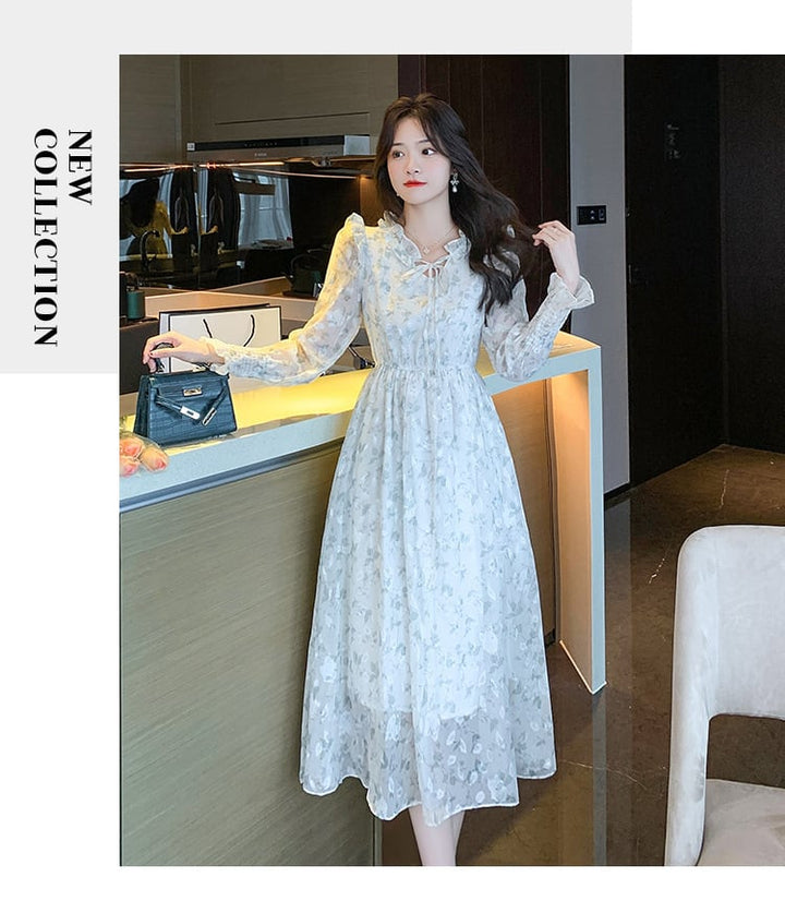 【dress】早い者勝ちVネック一目惚れ清新花柄ワンピース　M17030
