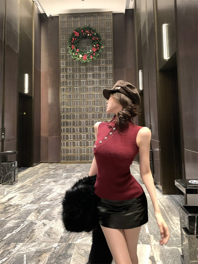 【tops】ノースリーブニットトップス　M28540