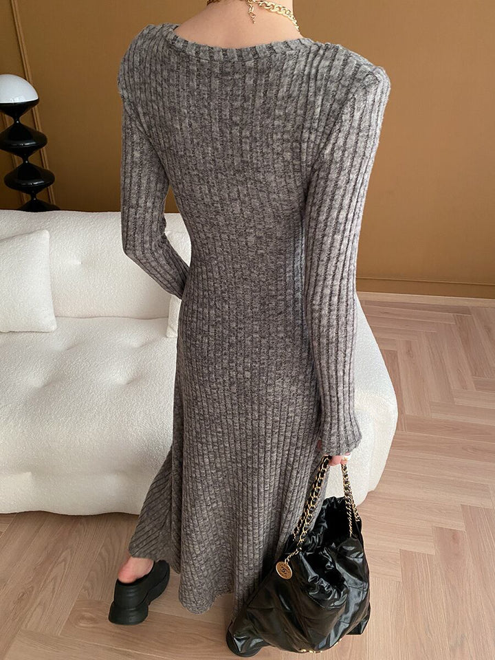 【dress】ロングニットワンピース Q7002