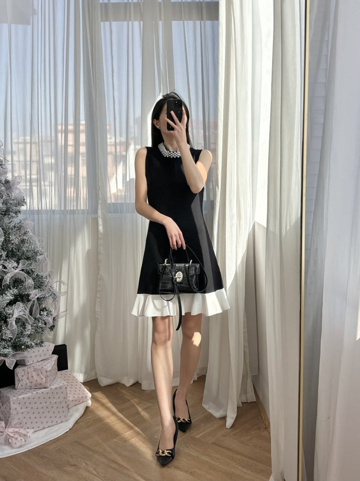 【dress】パールネックドッキングミニワンピース　N3007