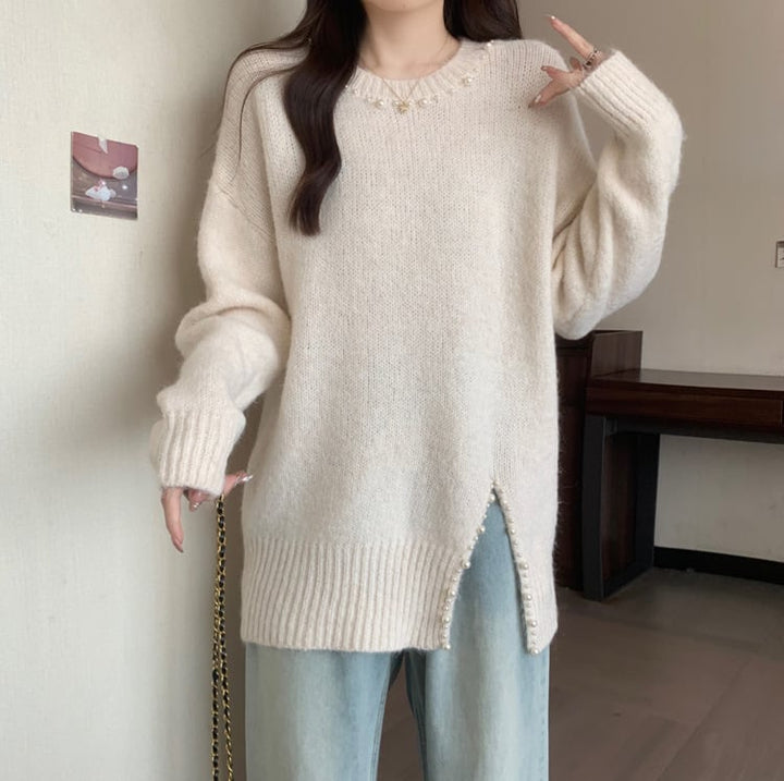 【tops】パールニットセーター　M27415