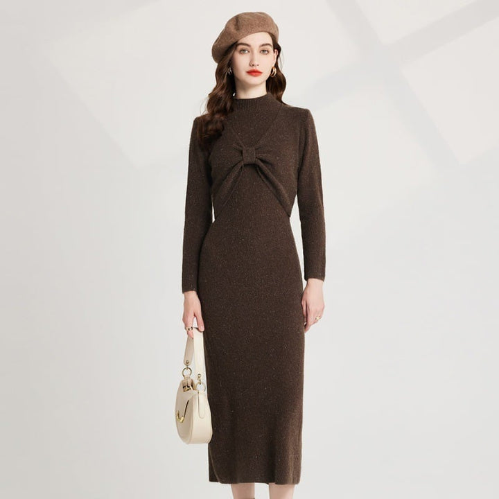 【dress】リボンニットトップス×ベストワンピースセット　M26251
