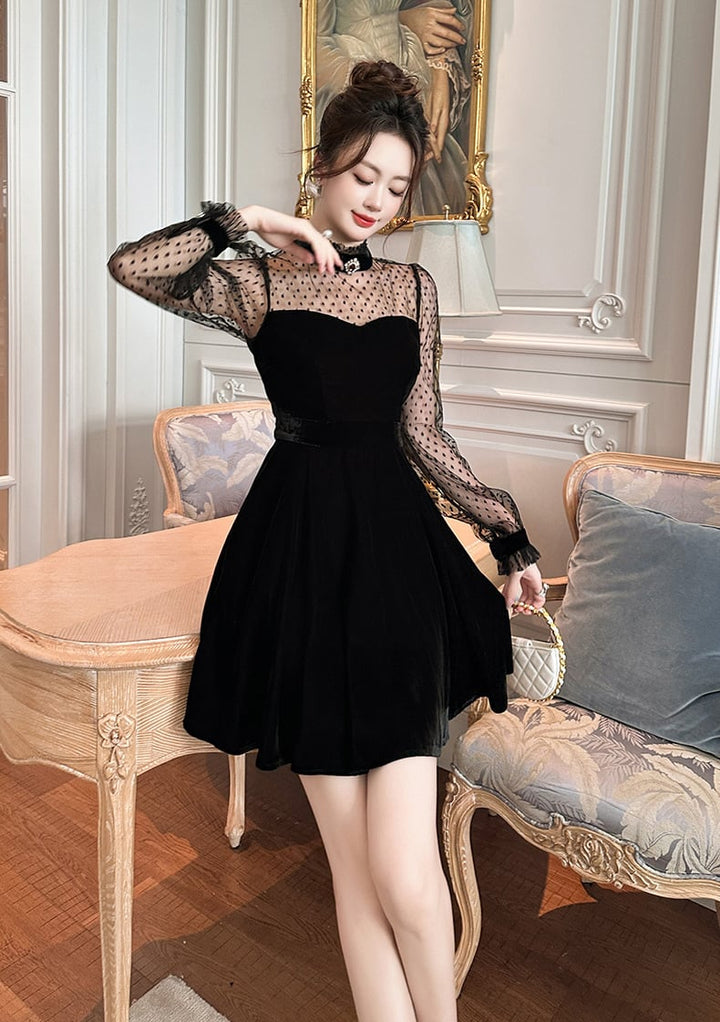 【dress】チュールドッキングワンピース　M27018