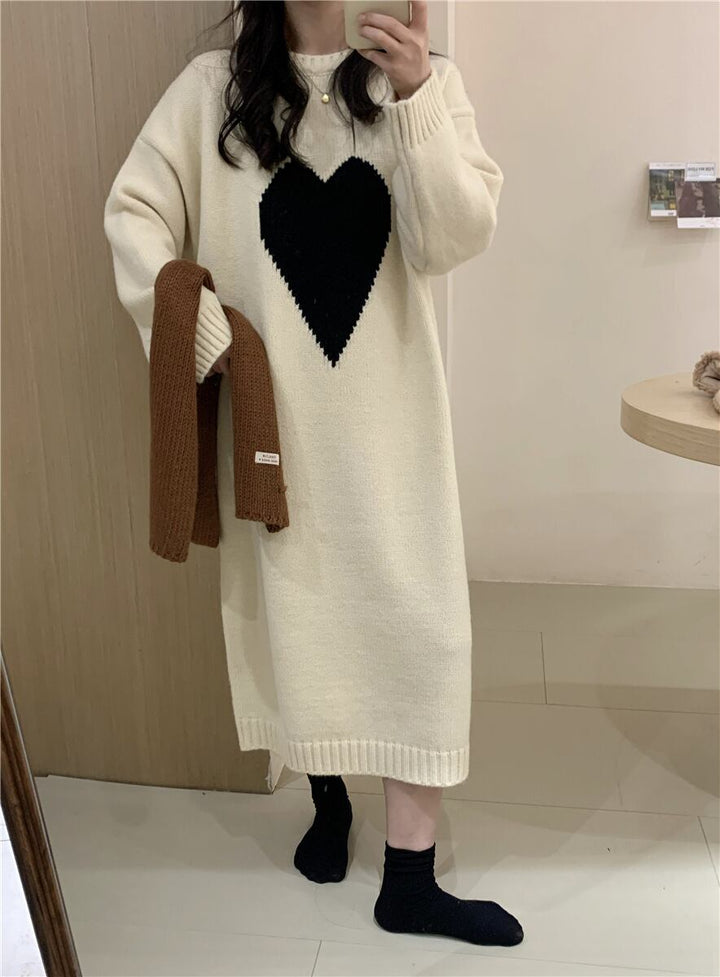 【dress】ハート柄ニットワンピース 　N2240