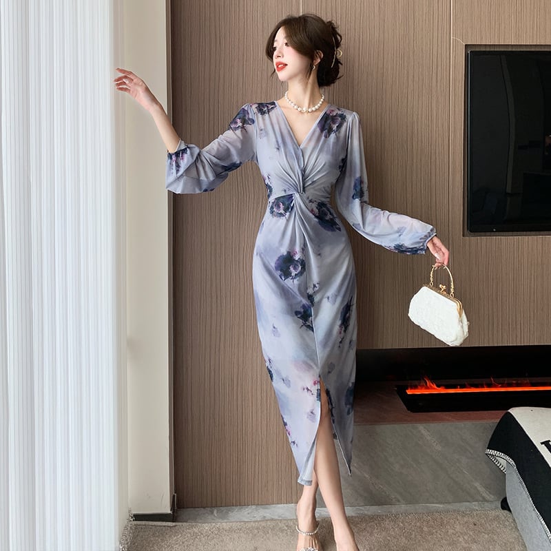 【dress】女子力アップエレガントデートワンピースオシャレ　M17451