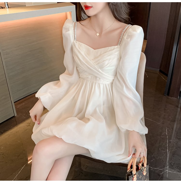 【dress】気質満点 エレガントリボン付きデートワンピース　M17246