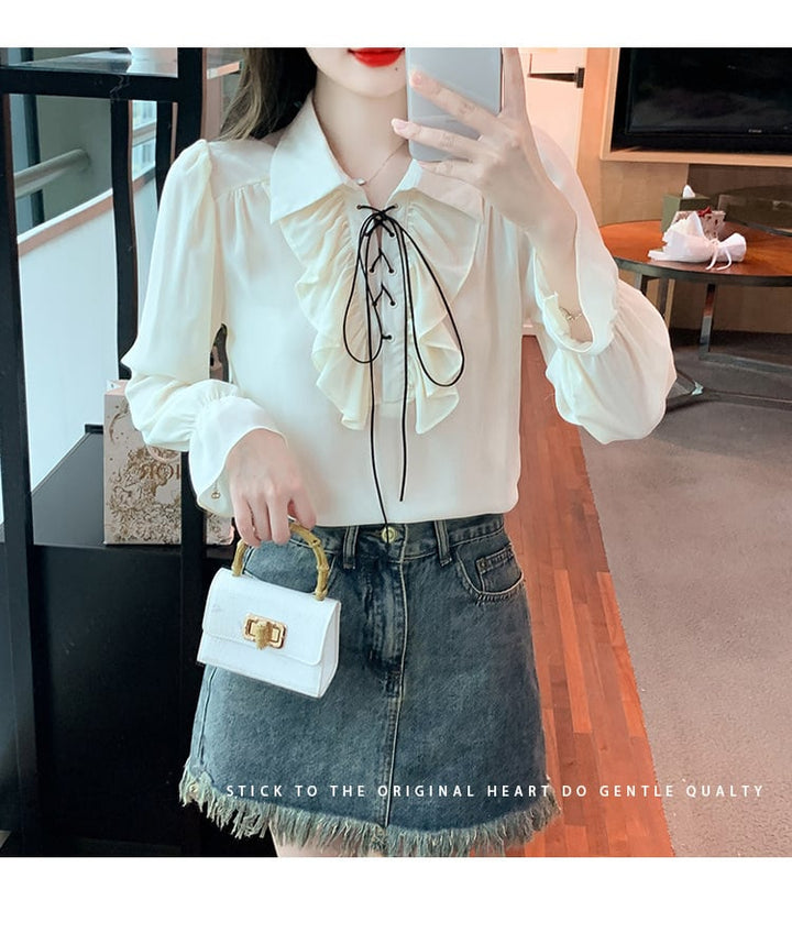 【tops】優しい雰囲気スウィートシャツトップス　M17603