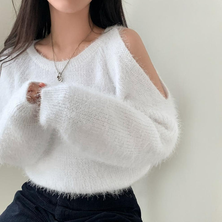 【tops】オフショルダーニットセーター　M26349