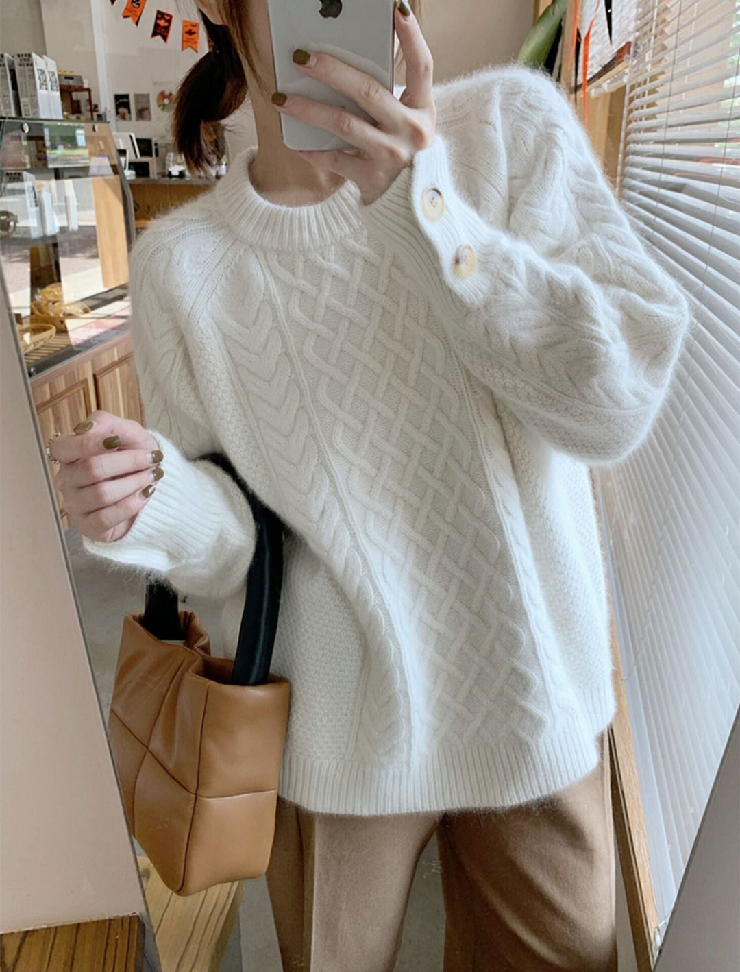 【tops】クルーネックニットセーター　M19168
