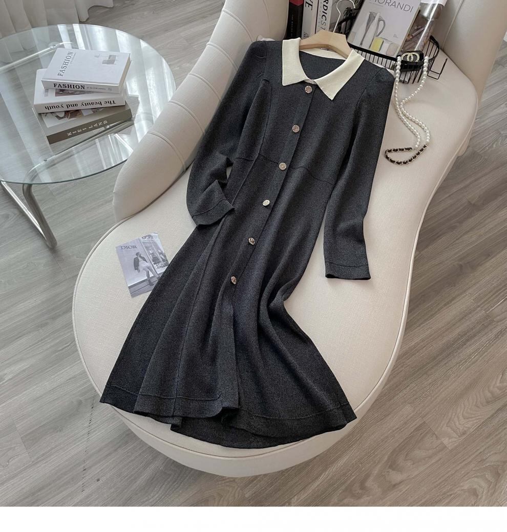 【dress】POLOネックニットワンピース　M18929