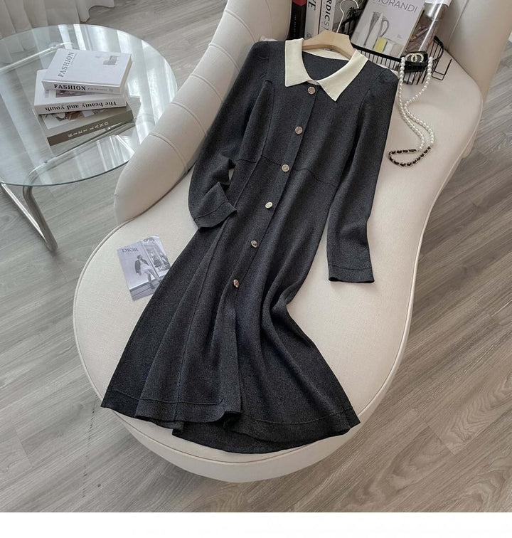 【dress】POLOネックニットワンピース　M18929